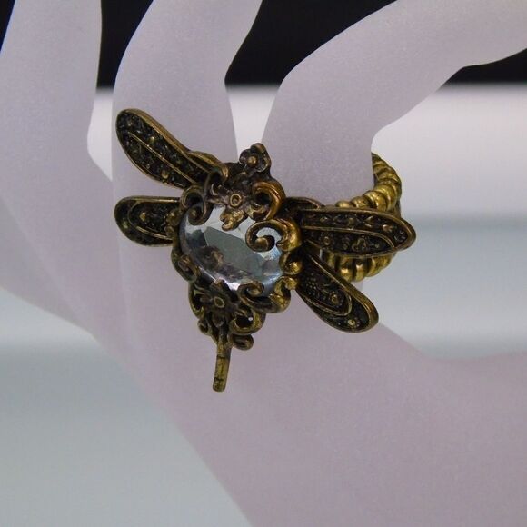 Dragonfly Ring Vintage Fashion Stretch Mirrored - Picture 5 of 5